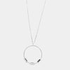 Collana in Argento 925 con cerchio pendente impreziosito da cristalli bianchi
