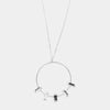 Collana in Argento 925 con cerchio pendente impreziosito da cristalli bianchi