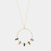 Collana in Argento 925 con cerchio pendente impreziosito da cristalli multicolore