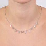 Collana in Argento 925 con giro di cristalli pendenti