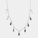 Collana in Argento 925 con giro di cristalli pendenti