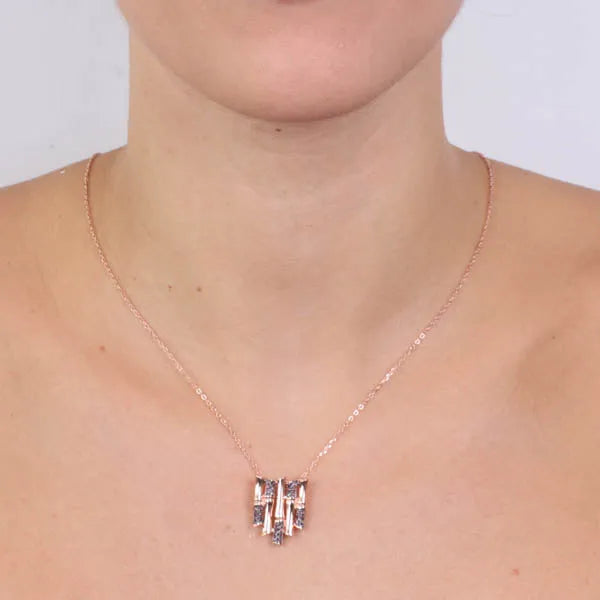 Collana in Argento 925 impreziosito da zirconi neri
