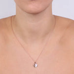 Collana in Argento 925 con cuore pendente a mezza madre perla