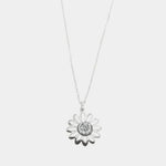 Collana in Argento 925  con margherita pendente e cistalli colorati