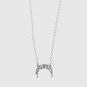 Collana in Argento 925  spicchio di luna, impreziosito da cristalli