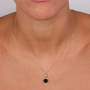 Collana in Argento 925 con doppio punto luce pendente di cristalli nelle tonalità del fumè