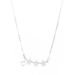 Collana in Argento 925 con pendente a tre stelle, impreziosito da un cristallo bianco pendente