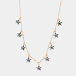 Collana in Argento 925  con ciondoli a forma di stella impreziositi da zirconi multicolore - BYSIMON gioielli