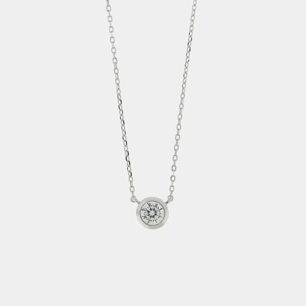 Necklace in 925 Silver with central light point