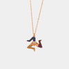 Collana in Argento 925 con ciondolo trinacria siciliana, impreziosita da zirconi multicolore su base brunita