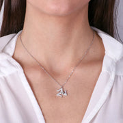 Collana in Argento 925 con ciondolo trinacria siciliana, impreziosita da zirconi bianchi