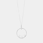 Collana in Argento 925 con cerchio pendente e trio di perla bianca