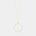 Collana in Argento 925 con cerchio pendente e trio di perla bianca
