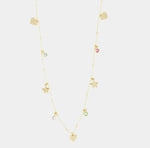 Collana in Argento 925 con cuori e stelle pendenti, impreziositi da cristalli multicolore