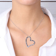 Collana in Argento 925 con ciondolo a cuore battuto