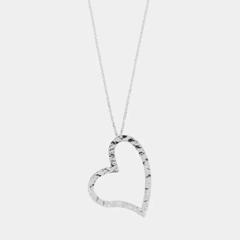 Collana in Argento 925 con ciondolo a cuore battuto - BYSIMON gioielli