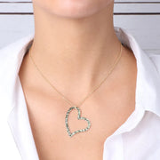 Collana in Argento 925 con ciondolo a cuore battuto