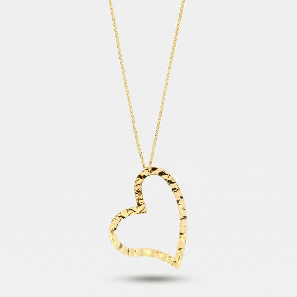 Collana in Argento 925 con ciondolo a cuore battuto - BYSIMON gioielli