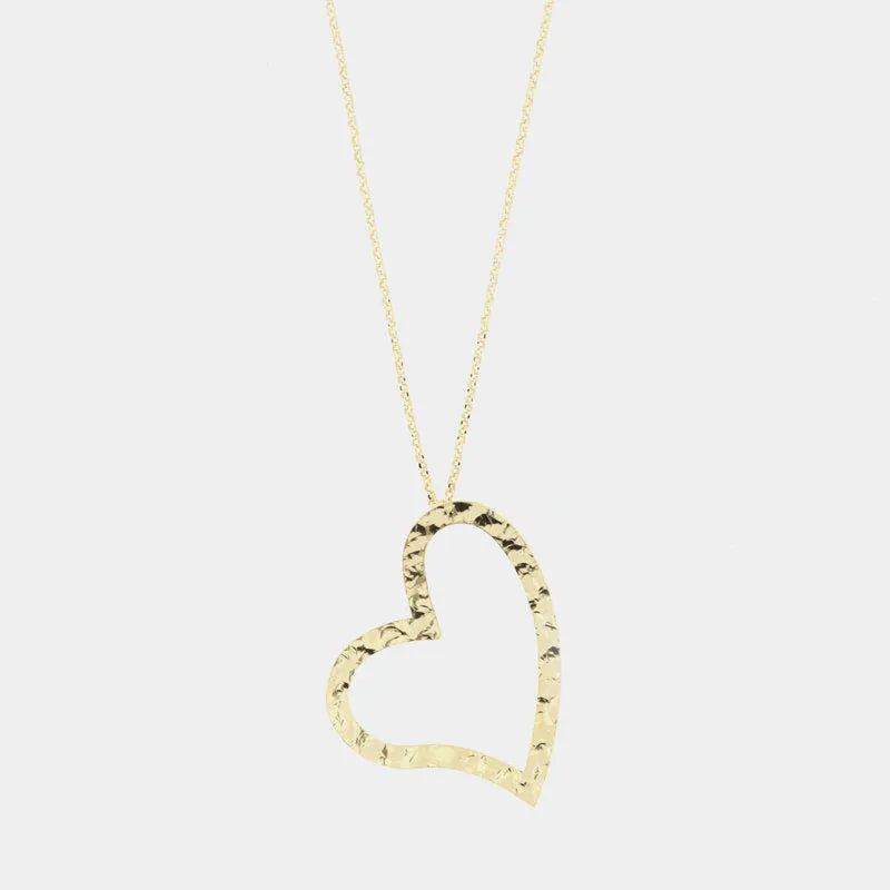 Collana in Argento 925 con ciondolo a cuore battuto - BYSIMON gioielli
