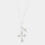 Collana in Argento 925 con croci pendenti impreziosite da cristalli bianchi