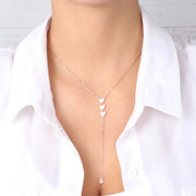 Collana in Argento 925 con cuori impreziositi da zirconi bianchi