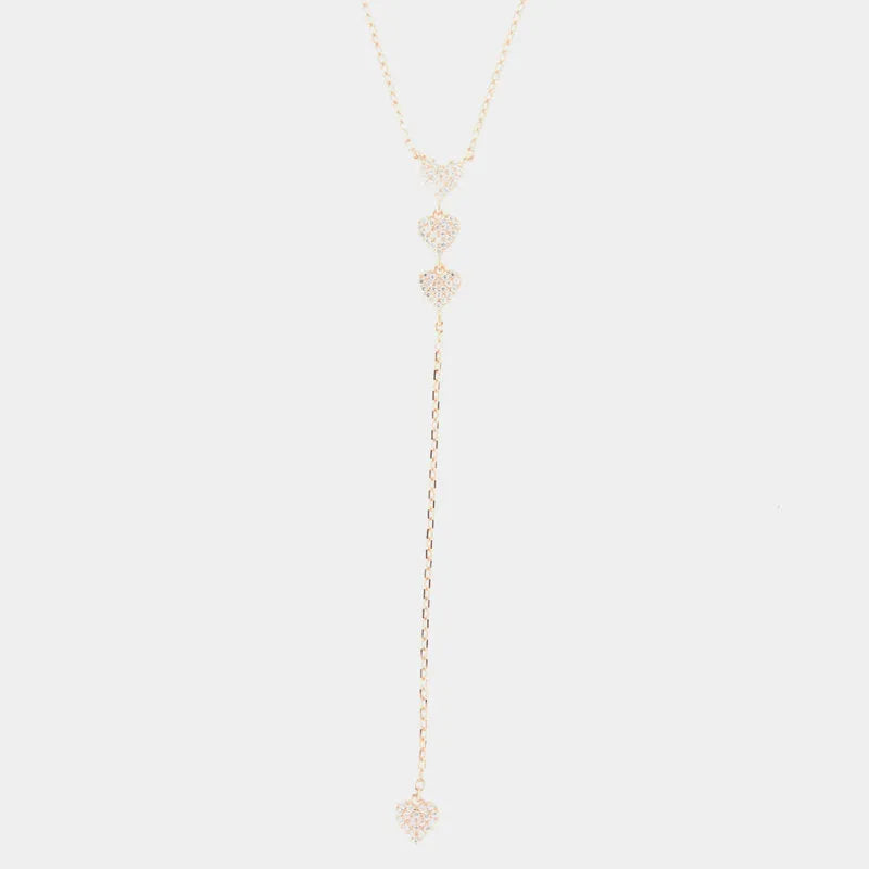 Collana in Argento 925 con cuori impreziositi da zirconi bianchi