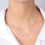 Collana in Argento 925 con simbolo infinito e zirconi bianchi - BYSIMON gioielli