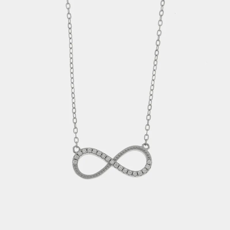 Collana in Argento 925 con simbolo infinito e zirconi bianchi - BYSIMON gioielli
