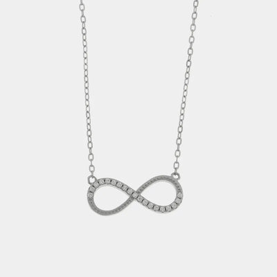 Collana in Argento 925 con simbolo infinito e zirconi bianchi - BYSIMON gioielli