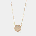 Collana in Argento 925  con ciondolo a forma di cerchio in madre perla