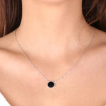 Collana in Argento 925 con ciondolo a forma di cerchio in onice nero