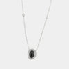 Collana in Argento 925 con ciondolo a forma di cerchio in onice nero e zirconi bianchi