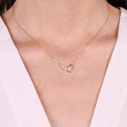 Collana in Argento 925 con infinito impreziosito da zirconi bianchi e cuore