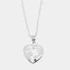 Collana in Argento 925 con pendente mondo a forma di cuore