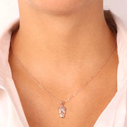 Collana in Argento 925 con pendente a forma di teschio impreziosito da cristalli multicolor
