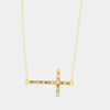 Collana in Argento 925 a forma di croce impreziosito da zirconi multicolor