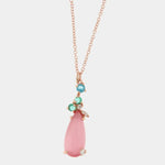 Collana in Argento 925 con pendente a goccia e zirconi rosa