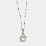 Collana in Argento 925 con ciondolo a forma di casa impreziositi da zirconi bianchi BYS - gioiello BySimon