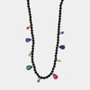 Collana in Argento 925 con pietre naturali e zirconi multicolor pendenti