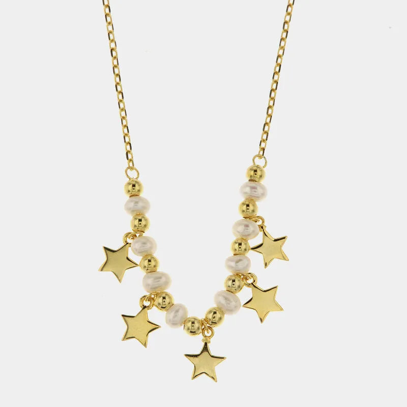 Collana in Argento 925 con perle e stelle pendenti BYSIMON - gioiello BySimon