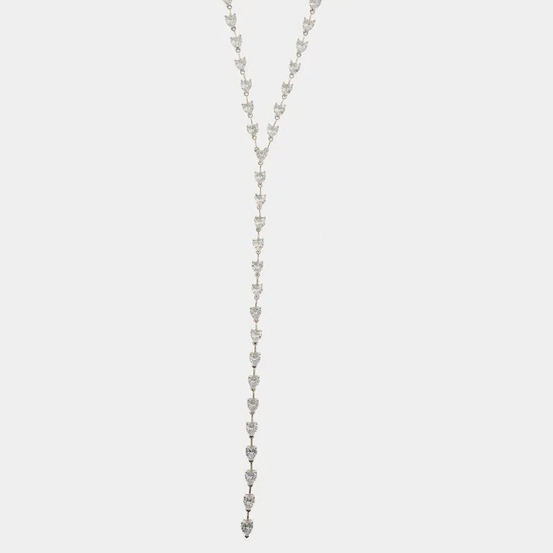 Collana in Argento 925 pendente con cuori in zirconi bianchi