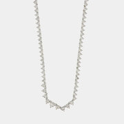 Collana in Argento 925 girocollo tennis con zirconi bianchi a cuore