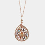 Collana in Argento 925 con ciondolo pendente impreziosito da zirconi multicolor