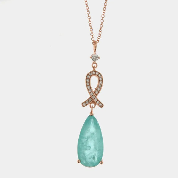 Collana in Argento 925 con pendente a goccia in zircone effetto ghiaccio ed impreziosita da zirconi bianchi