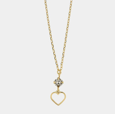 Collana in Argento 925 con cristallo e cuore