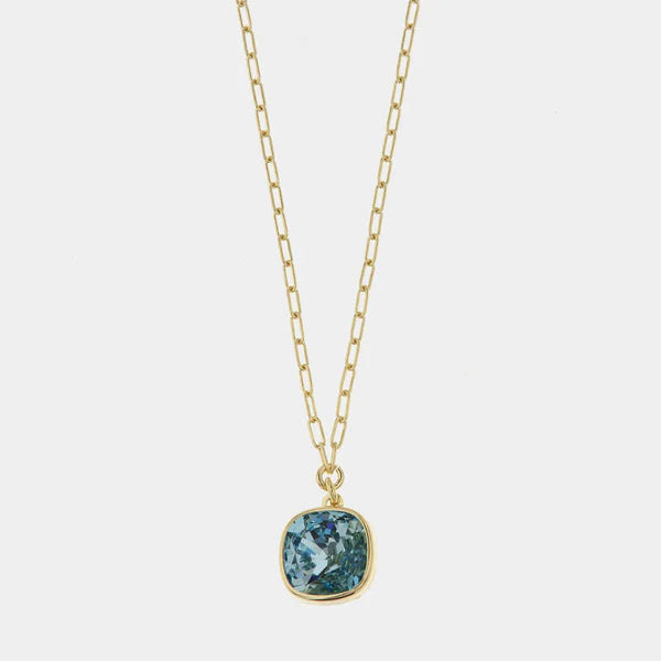 Collana in Argento 925 maglia a catena con quadratino pendente impreziosito da cristallo - BYSIMON gioielli