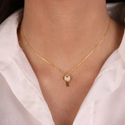 Collana in Argento 925  con chiave impreziosita da zirconi bianchi