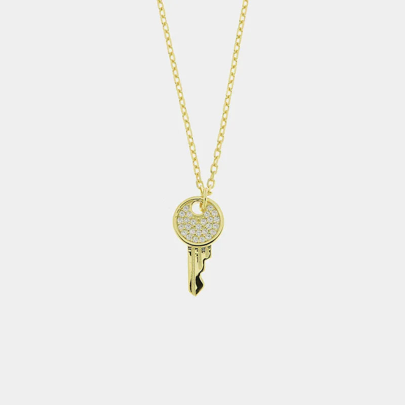 Collana in Argento 925  con chiave impreziosita da zirconi bianchi