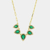 Collana in Argento 925 con zirconi verdi e bianchi a forma di goccia