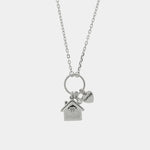 Collana in Argento 925 con pendente a forma di casa e scritta Family BYS - gioiello BySimon